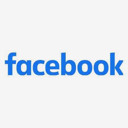 A blue facebook logo on top of a white background.